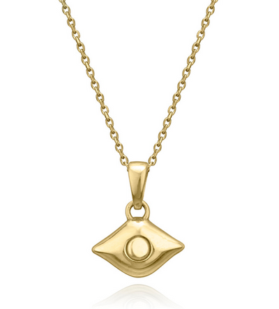 Solid Gold Icon Mini Charm Eye Necklace