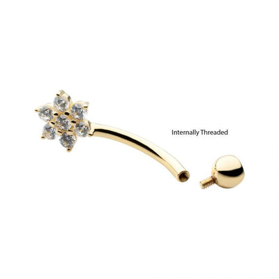 Flower Gold Curved Barbell