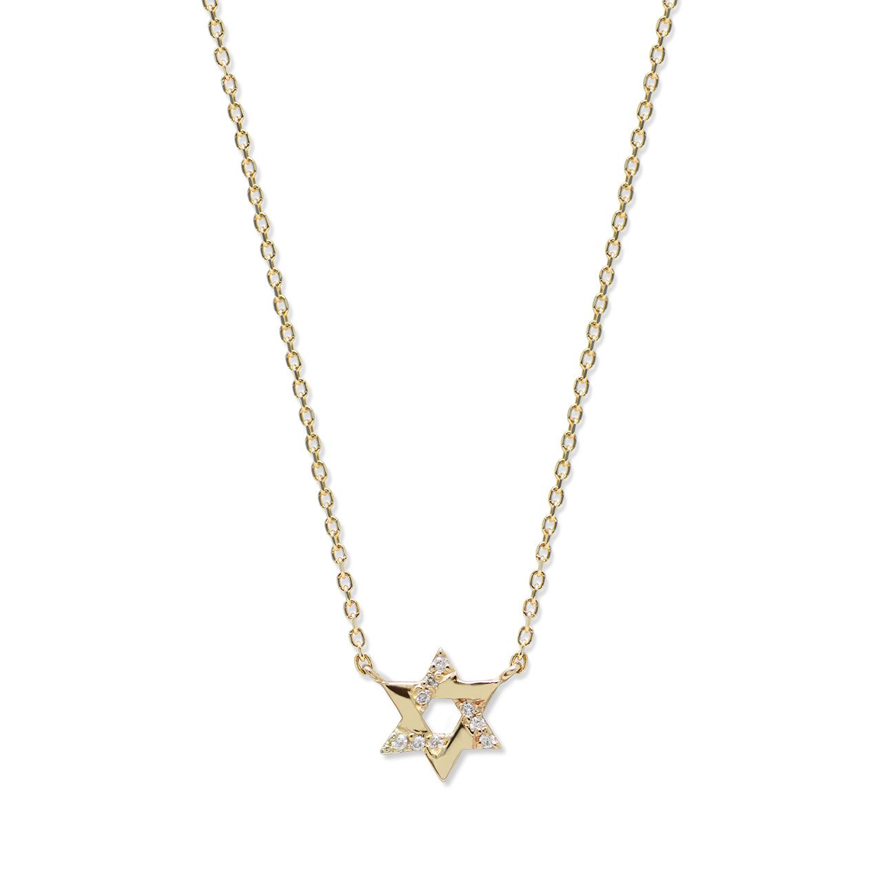 LOVE LETTER PAVÉ HOLLOW STAR OF DAVID NECKLACE