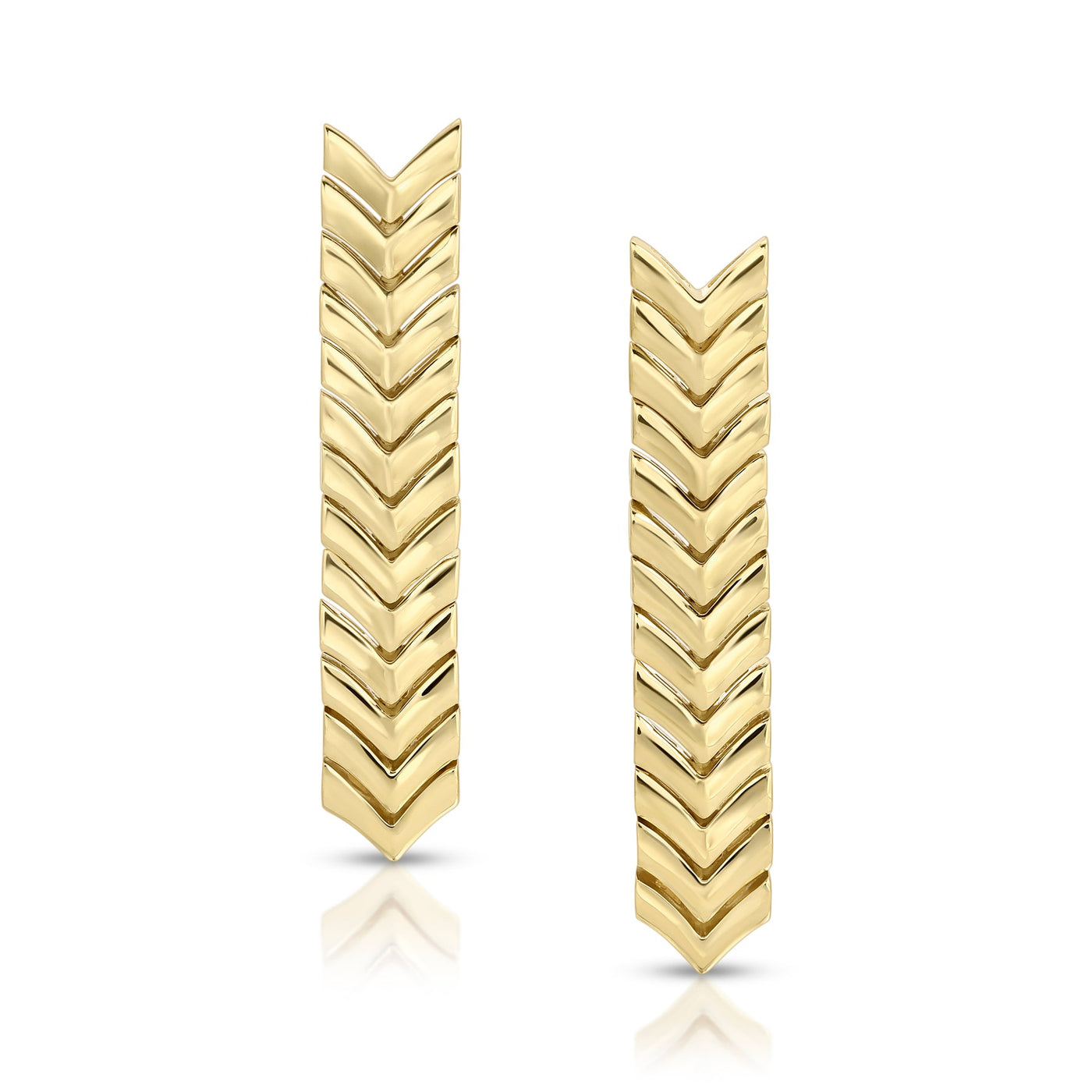 Gold Zipper Drop Earrings