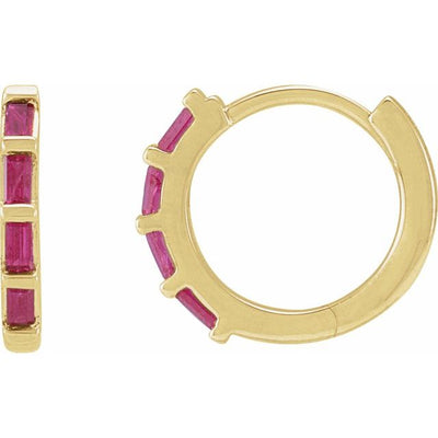 Ruby Gold Hoop