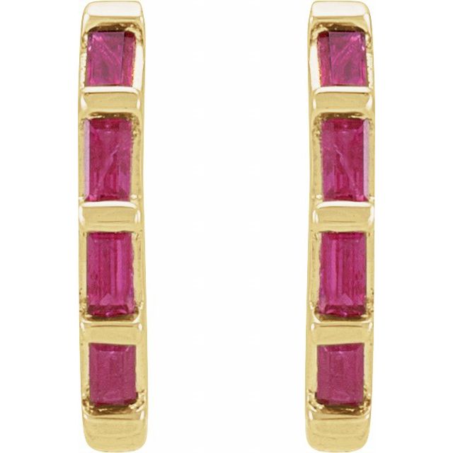 Ruby Gold Hoop