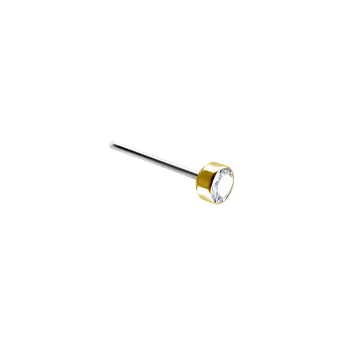 Bezel Diamond Gold Threadless Pin