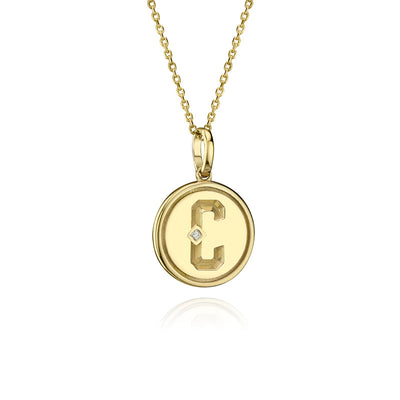 Solid Gold Monogram Baby Pendant Necklace