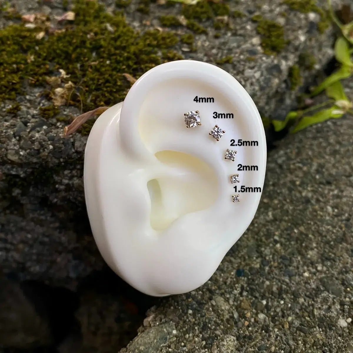 Swarovski Crystal Prong Threadless Pin