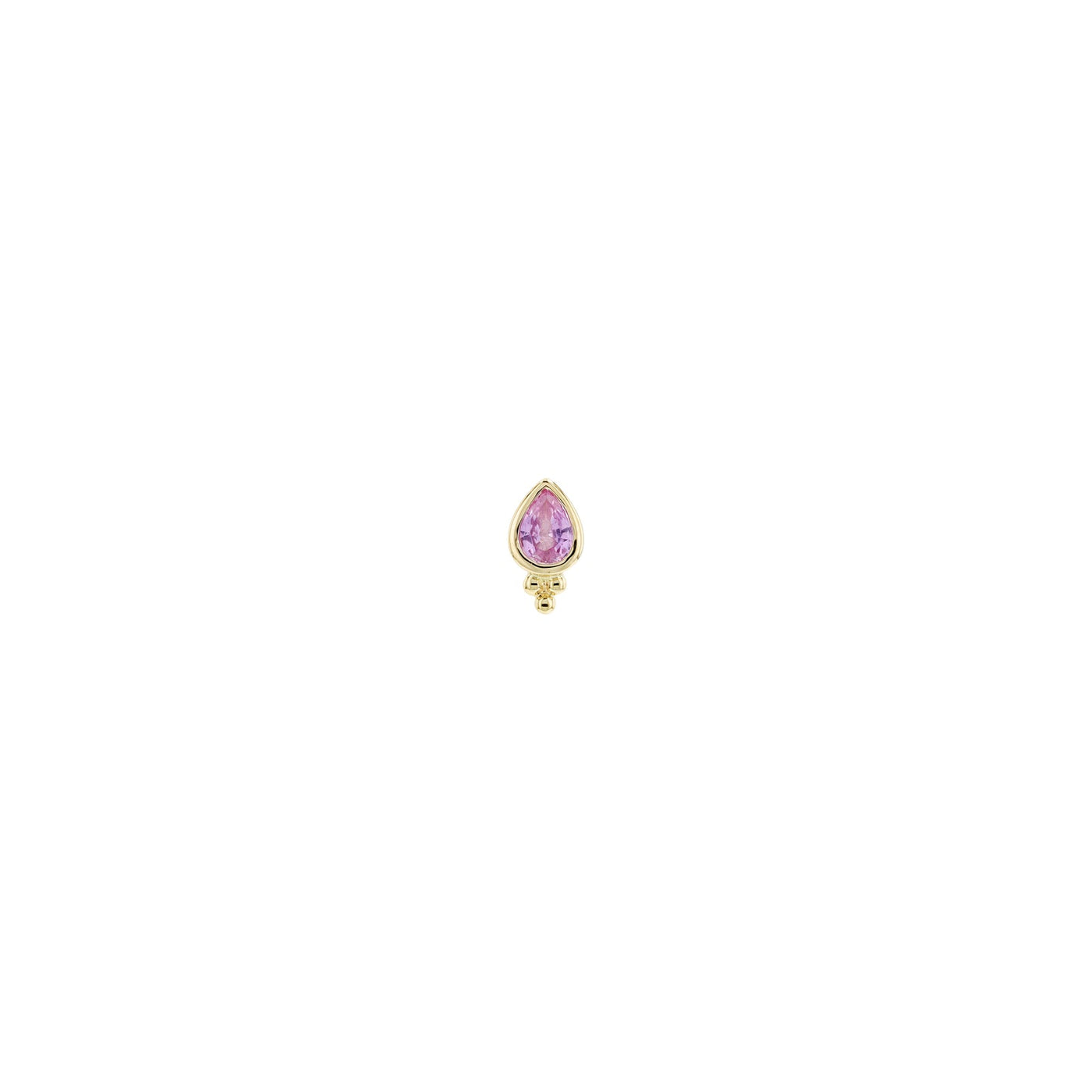 Lex - Pear Pink Sapphire Threadless Pin