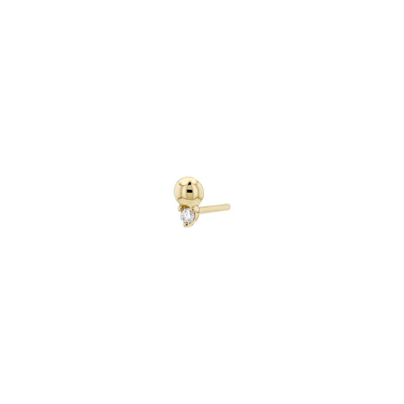 Pippa Diamond Gold Bead Threadless Pin