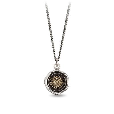 Direction 14K Gold On Silver Talisman