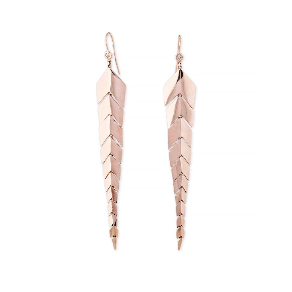 Diamond Medium Fishtail Earrings