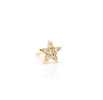 5 Point Star Charlotte Diamond Threadless Pin