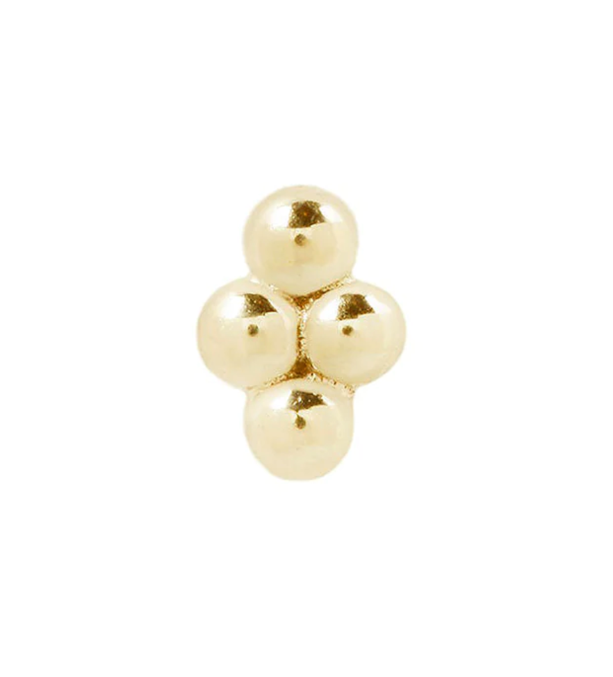 4 Bead Cluster Threadless Pin