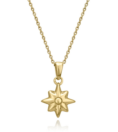 Solid Gold Icon Mini Charm Sun Necklace