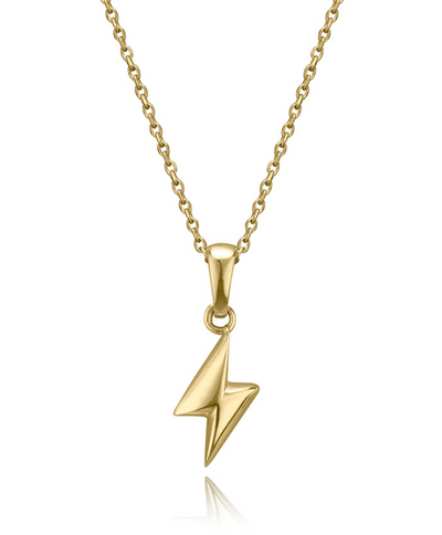 Solid Gold Icon Mini Charm Lightning Necklace