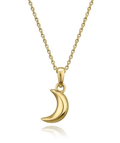 Solid Gold Icon Mini Charm Moon Necklace