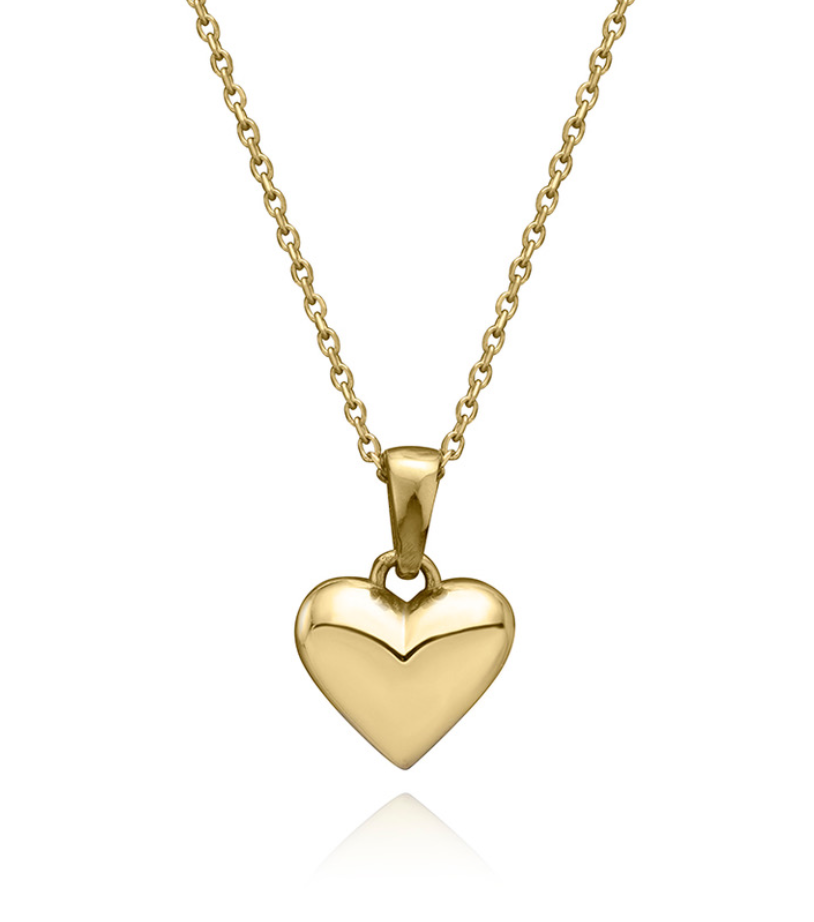 Solid Gold Icon Mini Charm Heart Necklace