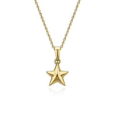 Solid Gold Icon Mini Charm Star Necklace