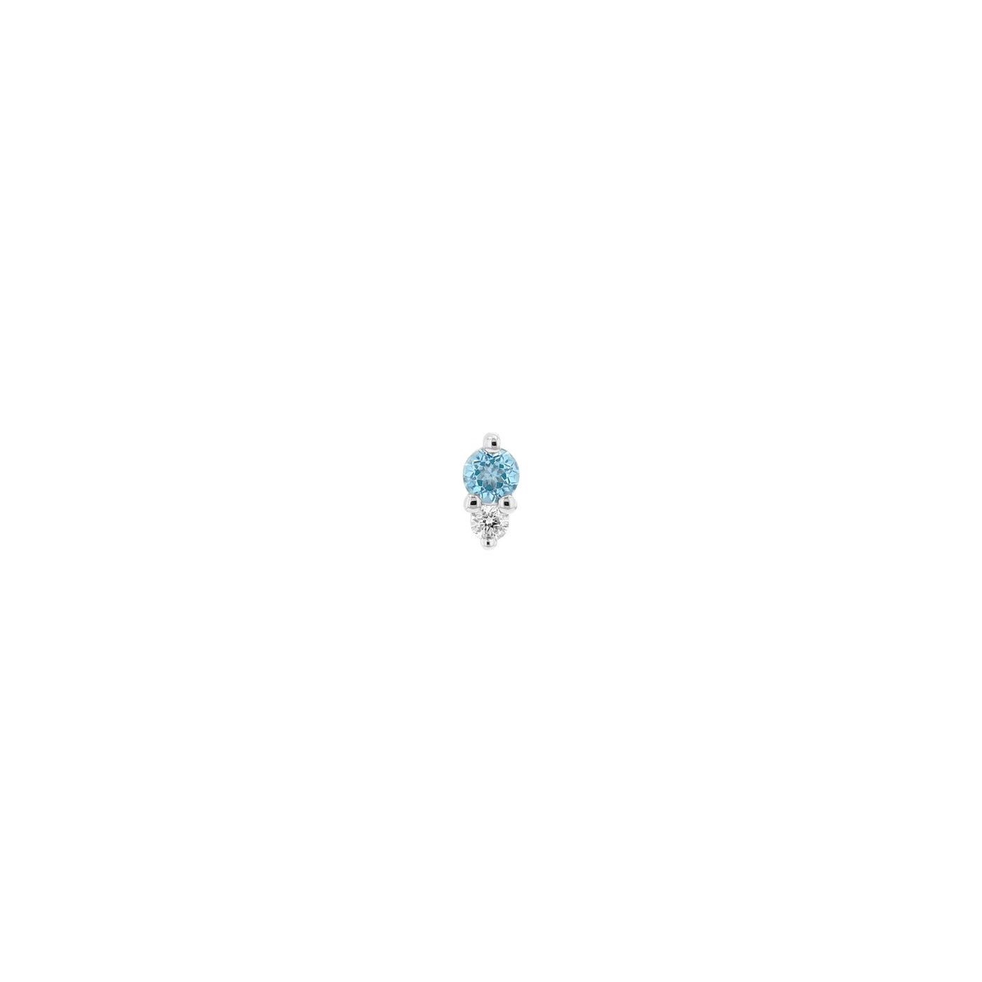 Pippa Diamond Sky Blue Topaz Threadless Pin