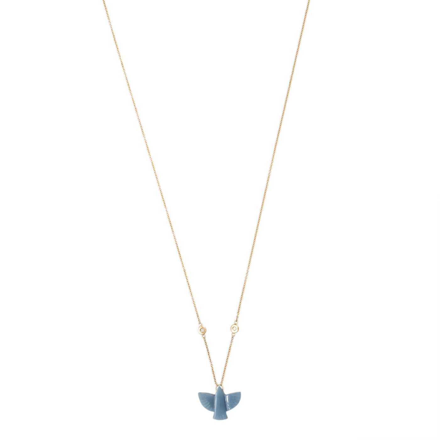 Baby Blue Opal Thunderbird Necklace