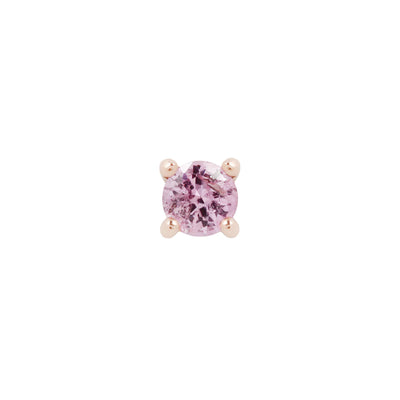 Pink Sapphire Prong Threadless Pin