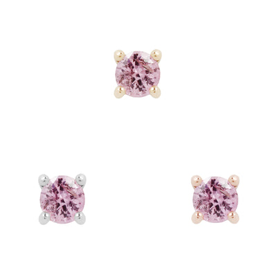 Pink Sapphire Prong Threadless Pin
