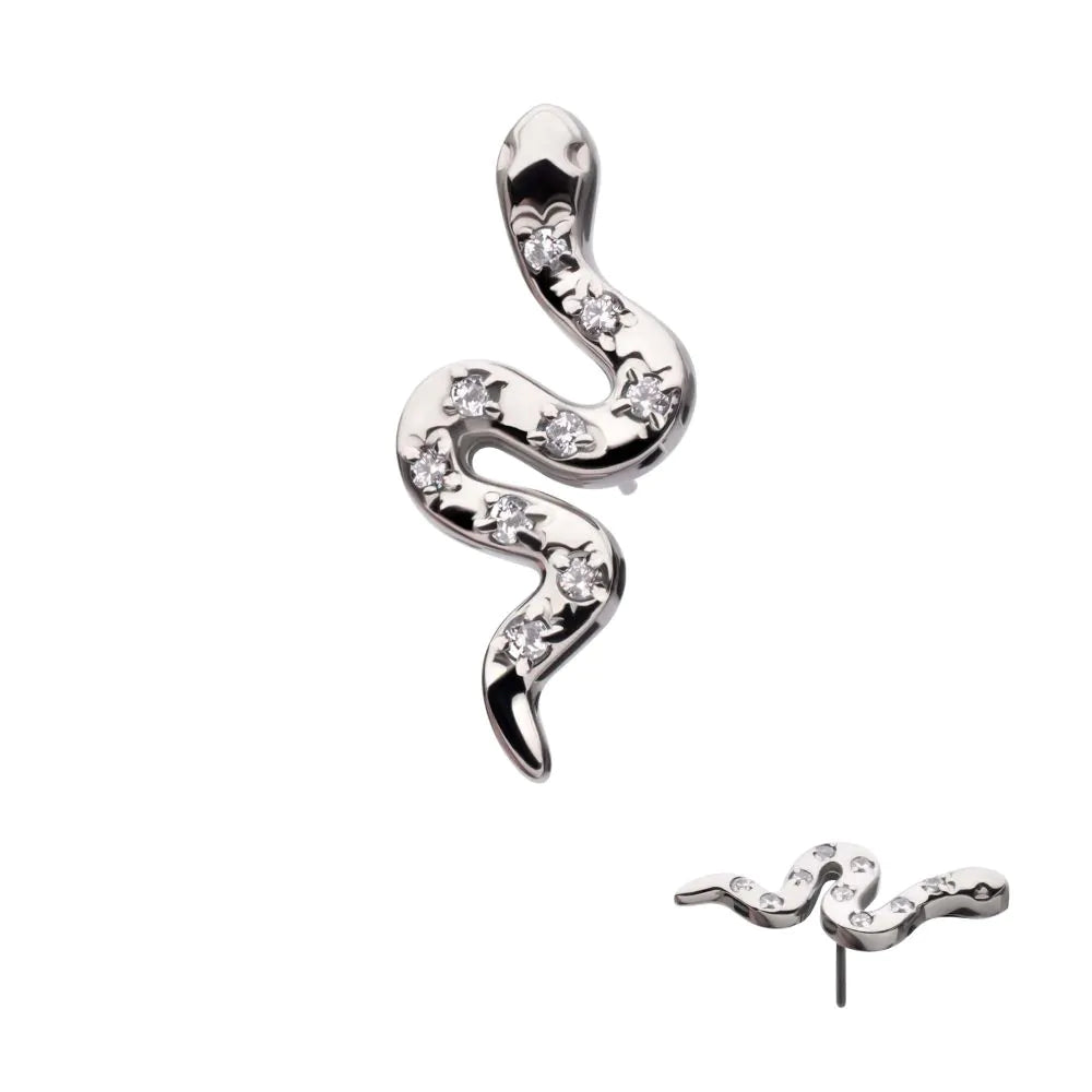 Snake Prong 9 StoneTitanium Threadless Pin