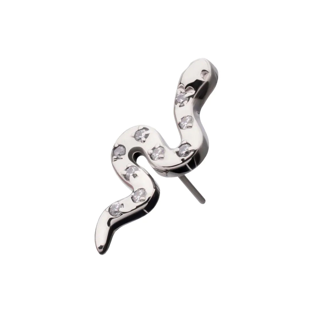 Snake Prong 9 StoneTitanium Threadless Pin