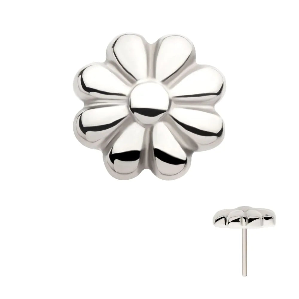 8 Petal Flower Titanium Threadless Pin