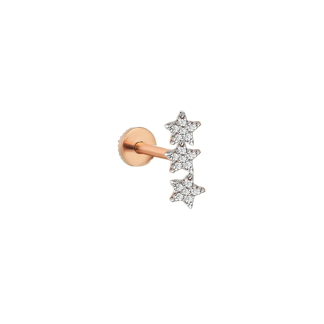 3 Star Pavé Threaded Stud