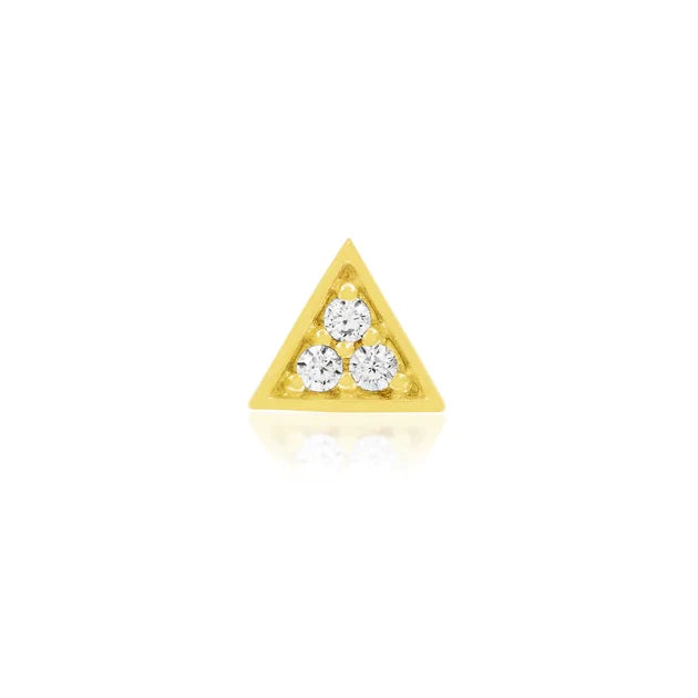 3 Swarovski Triangle Threadless Pin