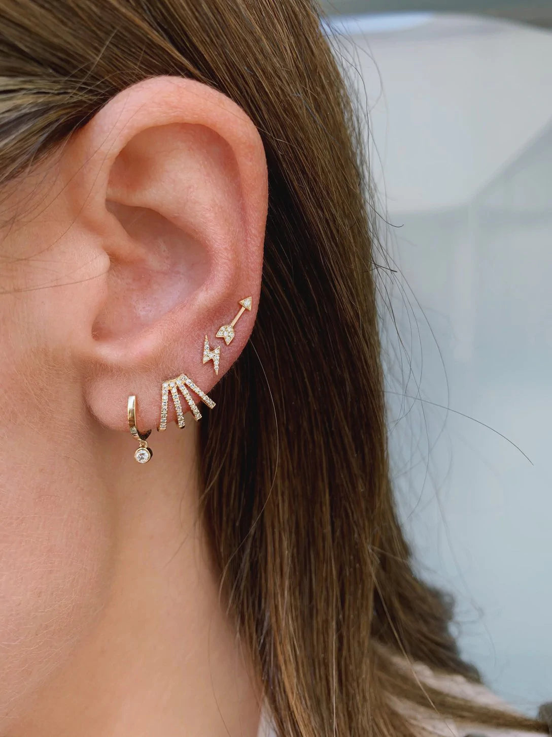 Diamond Multi Huggie Earring
