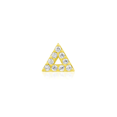 Gold Triangle with Swarovski Stones Threadless Pin