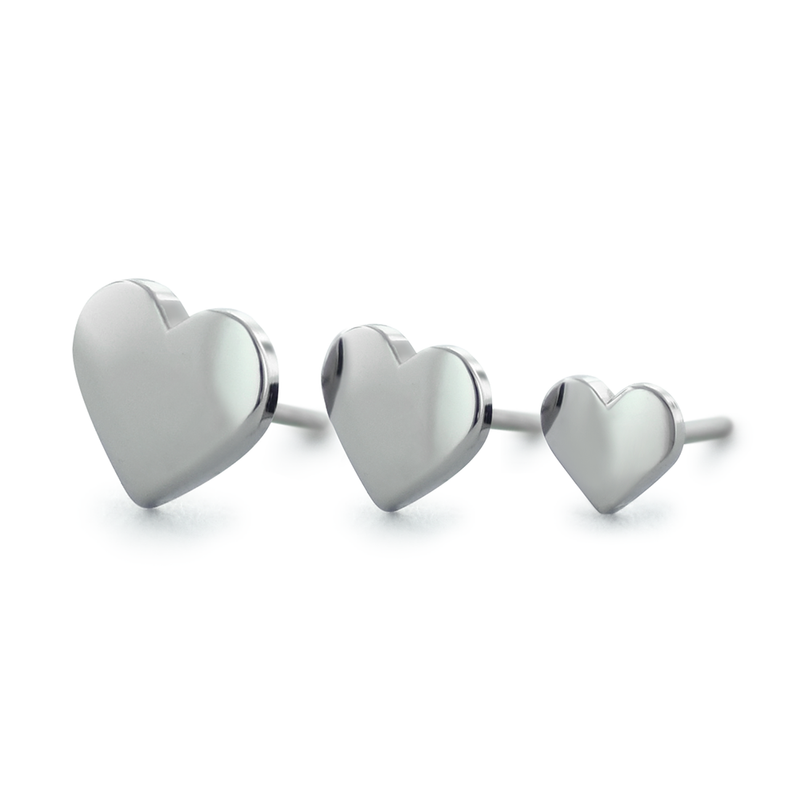 Titanium Heart Threadless Pin