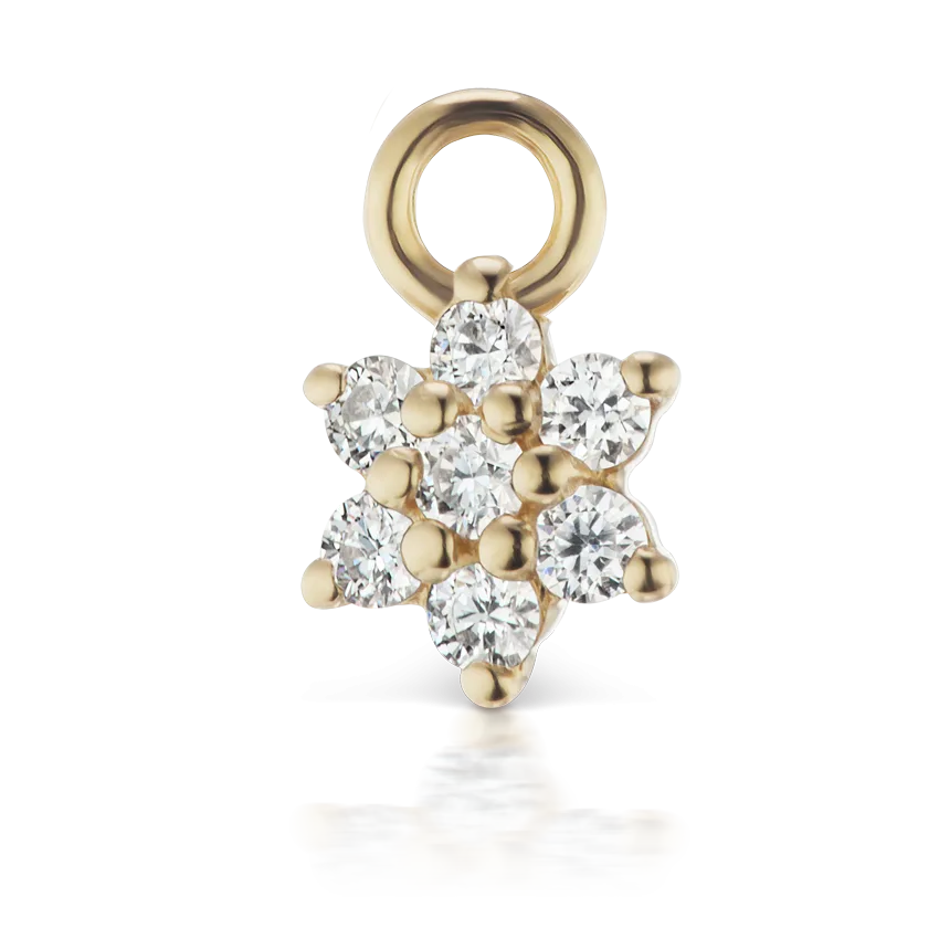 4.5mm Diamond Flower Charm