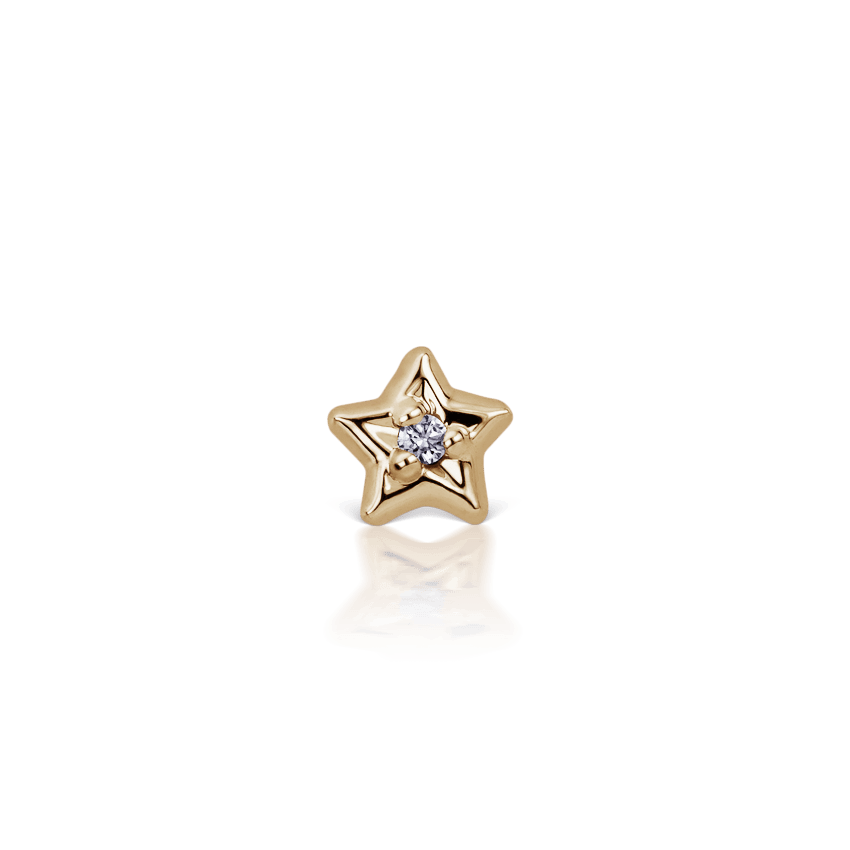 3mm Diamond Solitaire Star Threaded Stud Earring