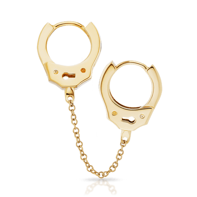 8mm Handcuff Hoop Earring with Medium Chain