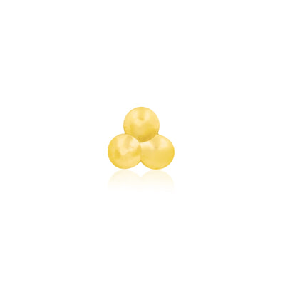 Gold Tri Bead Threadless Pin