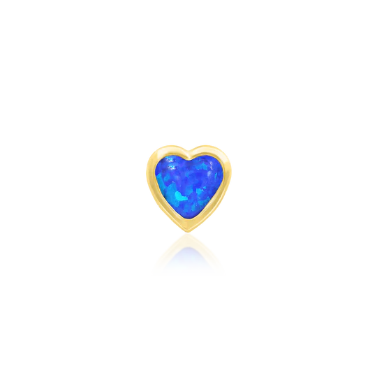 Blue Opal Heart Threadless Pin