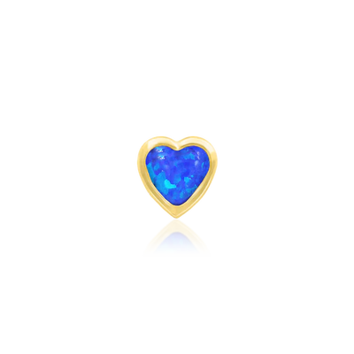 Blue Opal Heart Threadless Pin