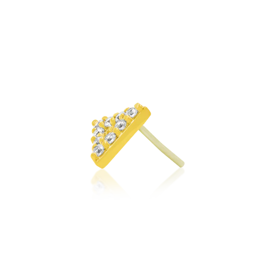 Gold Triangle with Swarovski Stones Threadless Pin