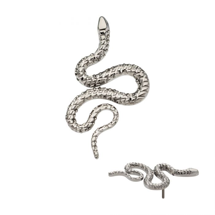 Diamond Pattern Snake Titanium Threadless Pin
