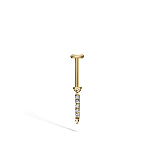 7mm Diamond Eternity Bar Charm Threaded Stud Earring